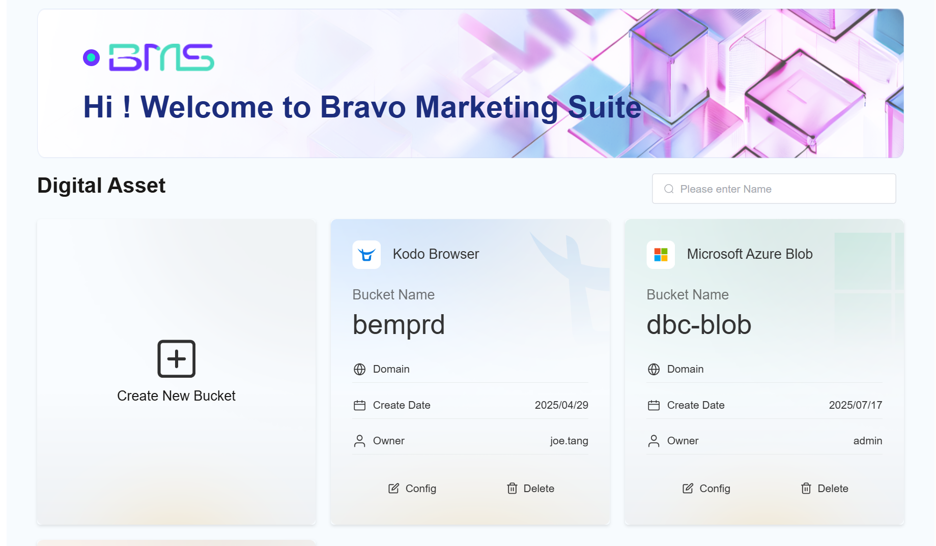 这张图片展示的是BMS的数字资产管理首页