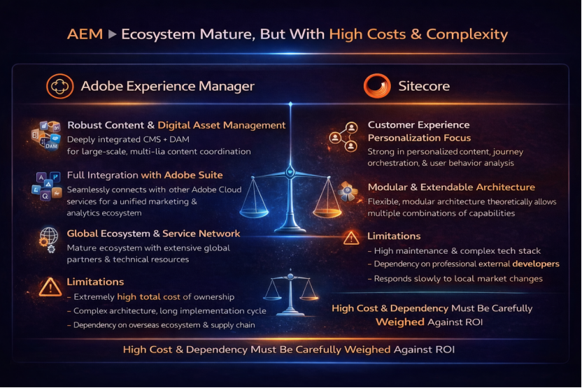 Adobe Experience Manager (AEM): Comprehensive Ecosystem but Extremely High Cost and Complexity