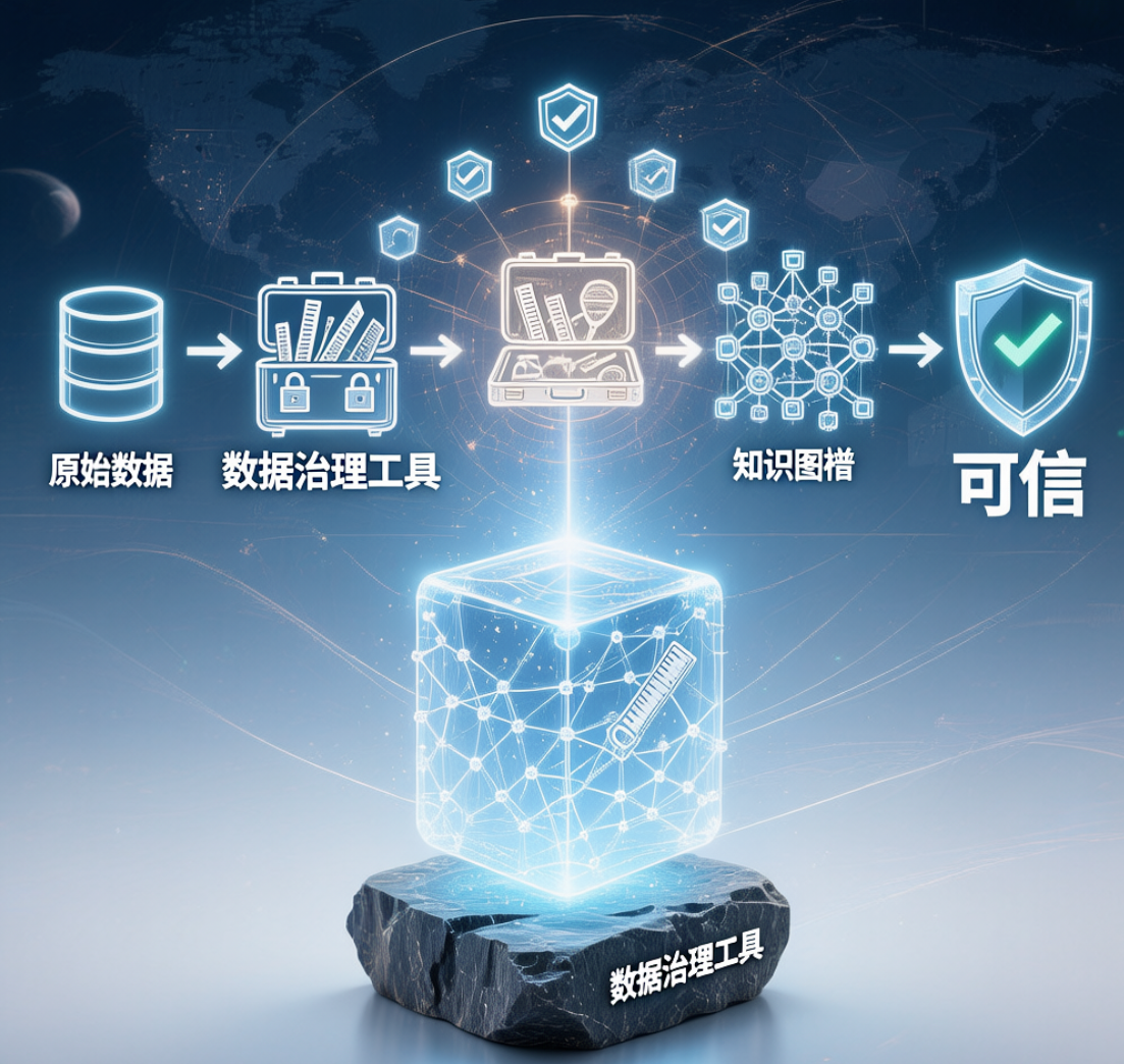 这张图片展示了数据治理工具是如何成为GEO时代的可信基石的
