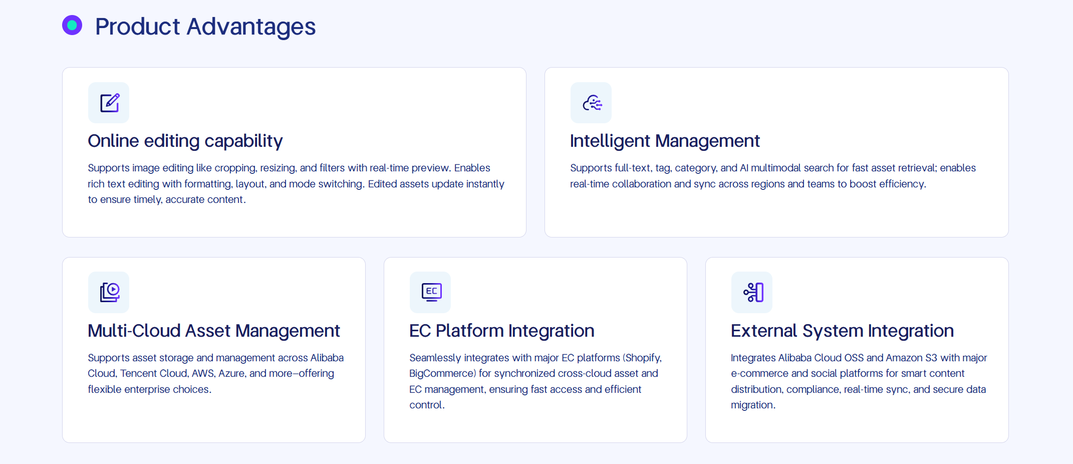 This image highlights the product advantages of the BMS Digital Assets module